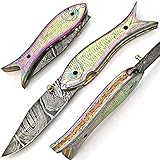 PAL 2000 9574 Cuchillo Plegable de Acero Damasco Hecho a Mano