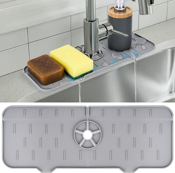 SUNNIFA Kitchen Faucet Sink Splash Guard, Silicone Faucet Water Catcher Mat Sink Draining Pad Behind Faucet, Rubber Drying Mat for Kitchen & Bathroom Countertop Protect (B0DGHZCRK6) Amazon Price History, Amazon Price Tracker