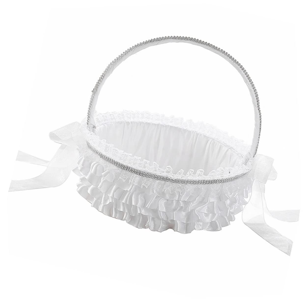2stücke Hochzeitsblumenkorb Mit Spitze Rustikales Design Für Blumenmädchen Und Hochzeitsdekoration Kleine Handgefertigte Blumenkörbe Für Feiern Und Religiöse Anlässe