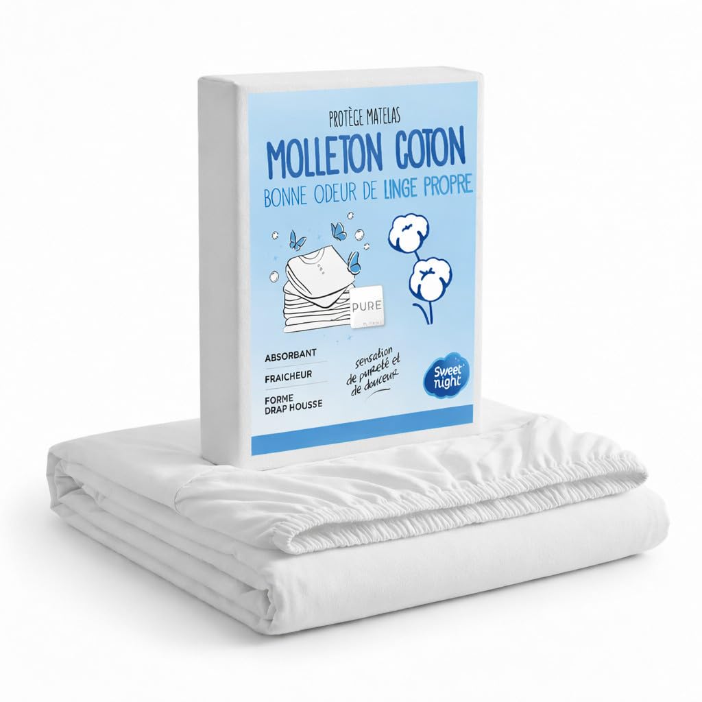 Sweetnight - Protège Matelas 180x200 cm - 100% Coton Premium - Doux, Respirant et Silencieux - Forme Drap Housse Extensible