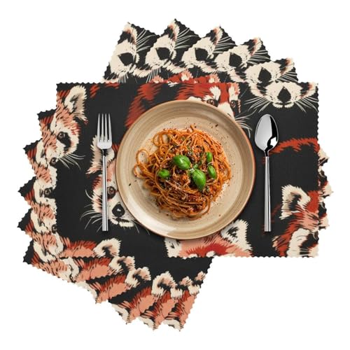 Set de table repas de famille panda rouge décoration de table originale