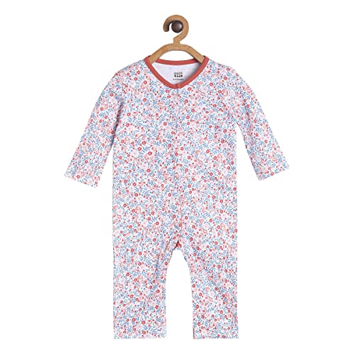 Image of miniklub Kids Girls Blue & Red Pack of 2 Pure Cotton Rompers