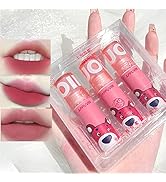 Sitovely 3 pieces velvet matte lipstick lip mud set, long-lasting, waterproof, smudge-proof, pink.