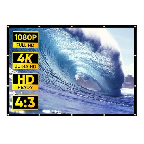 Pantalla de Proyección 4:3 4K HD, Pantalla portátil plegable lavable sin arrugas para cine en casa, presentación en reuniones (60in/4:3) miniatura 1