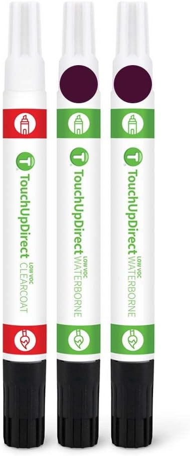 TouchUpDirect R3 Burgundy Velvet Metallic Tricoat Compatible with Ford Exact Match Touch Up Paint Combo - Essential Kit