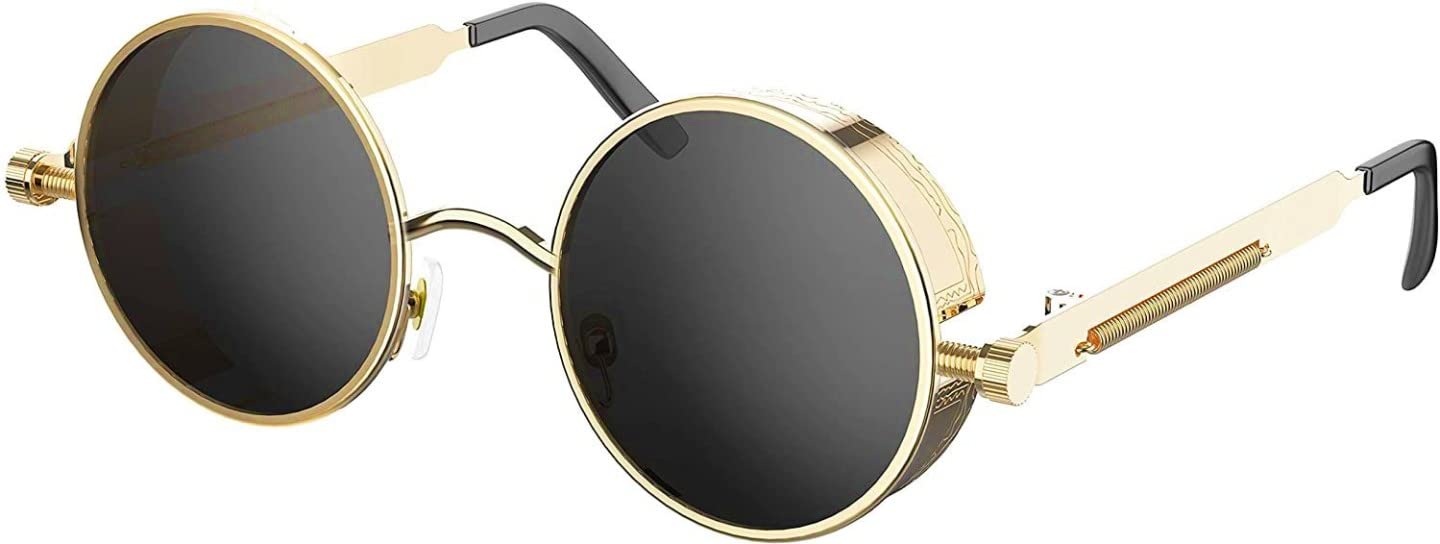 Being Better Tony Stark Steampunk Metal Round Sunglasses for Women Men