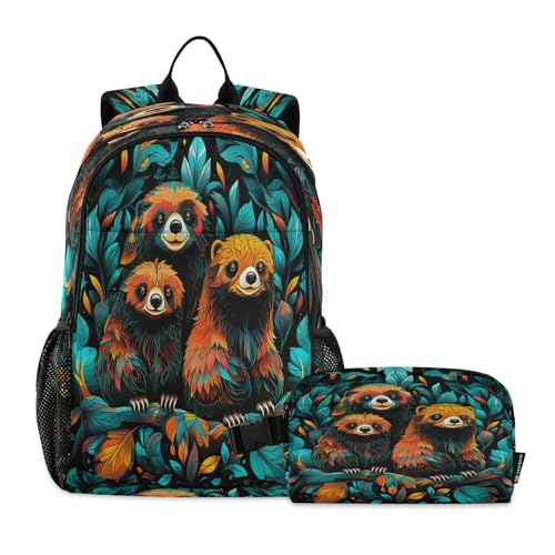 Sac à dos aquarelle ours paresseux idéal pour les pique-niques et l'école