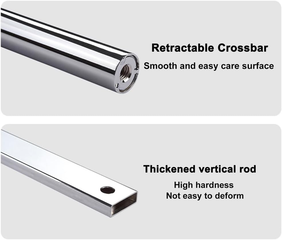 Heavy Duty Closet Rod System - Extendable Hanging Rail with Fittings for Efficient Organization, Adjustable Width