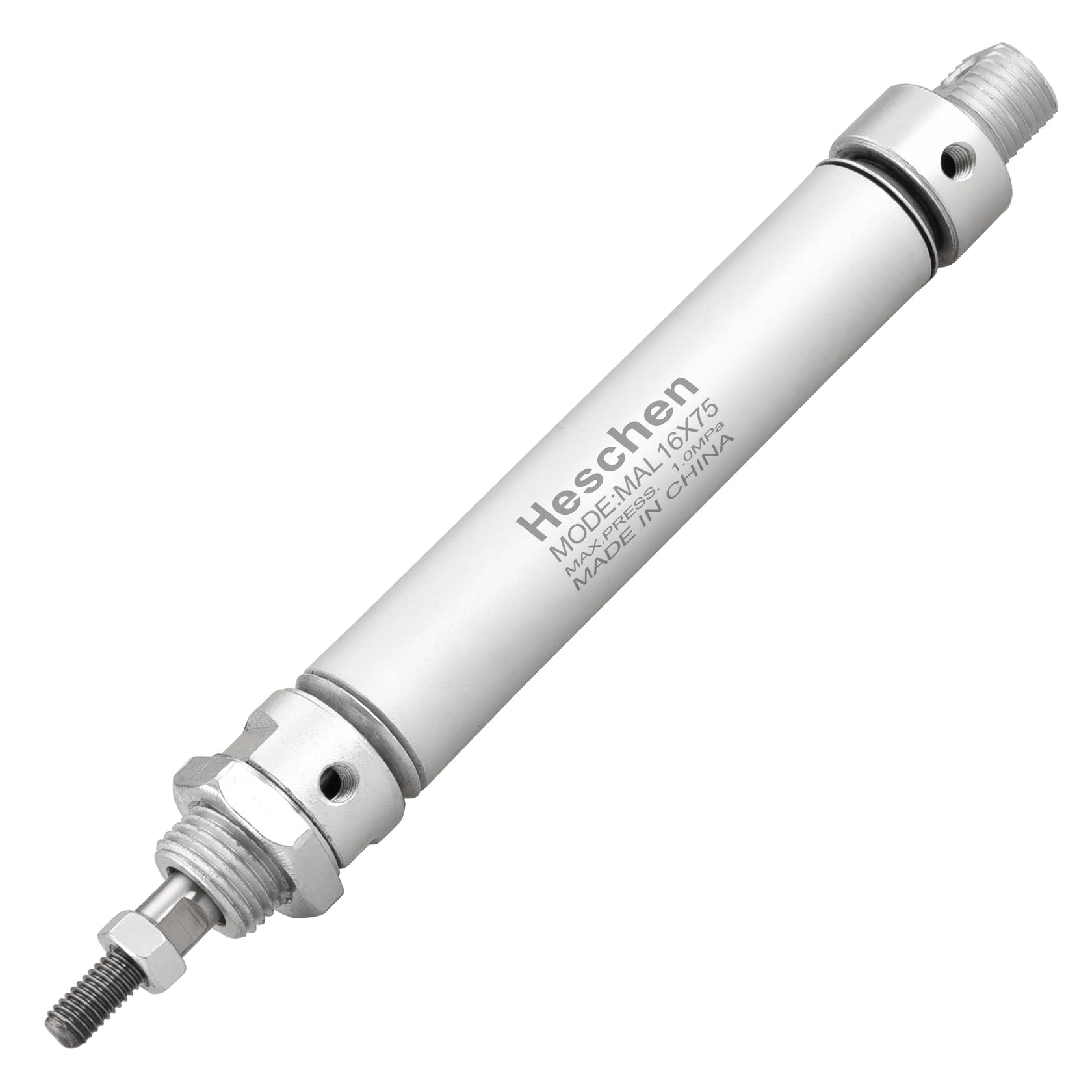 Heschen Vérin pneumatique Mince, Mal 16-75, M5 Port, Alésage 16mm, Course 75mm, Double Effet