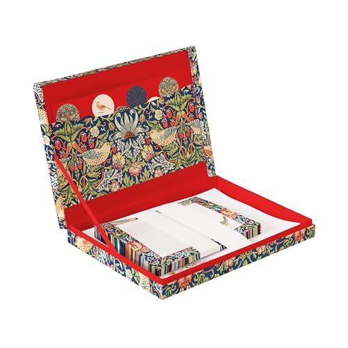 TGSC | William Morris - Strawberry Thief Gifted Stationery Letter Writing Sets | Ballpoint Pen with 32 x A5 Letter Paper Sheets & 16 x Envelopes | Writing Paper & Envelopes
