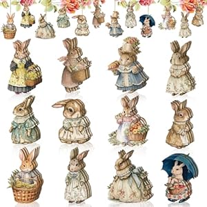 36 Pcs Easter Ornaments Easter Tree Decorations Hanging Bunny Flower Basket Wooden Bunny Hanging Decorations Spring Decorative Ornaments for Home 36 Pcs Easter Ornaments Easter Tree Decorations Hanging Bunny Flower Basket Wooden Bunny Hanging Decorations Spring Decorative Ornaments for Home