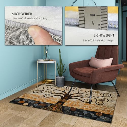 Tapis 140x200cm abstrait lavable machine style minimaliste salon
