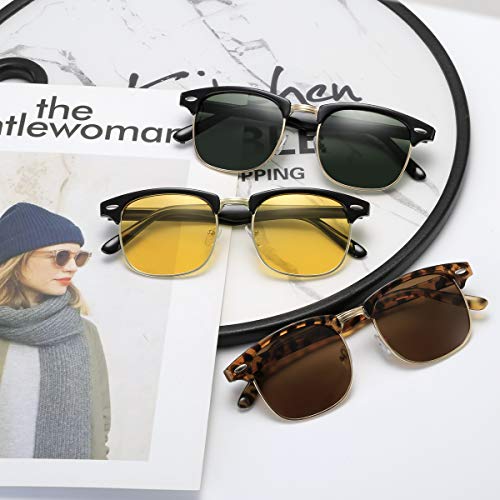 Image of Retro Semi Rimless Sunglasses Half Frame UV400 Glasses for Men And Women