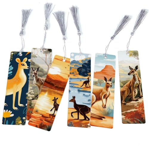 Marque-pages kangourou : lot de 6 signets imprimés pour livre