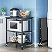 Rolling Kitchen  Cart, składana kuchenka mikrofalowa do przechowywania, szafka  stołowa ze stali nierdzewnej Wózek do serwowania blatów, przechowywanie w sypialni Półka łazienkowa z kółkami, obrotowe kółka (czarne 30x55x80cm)
