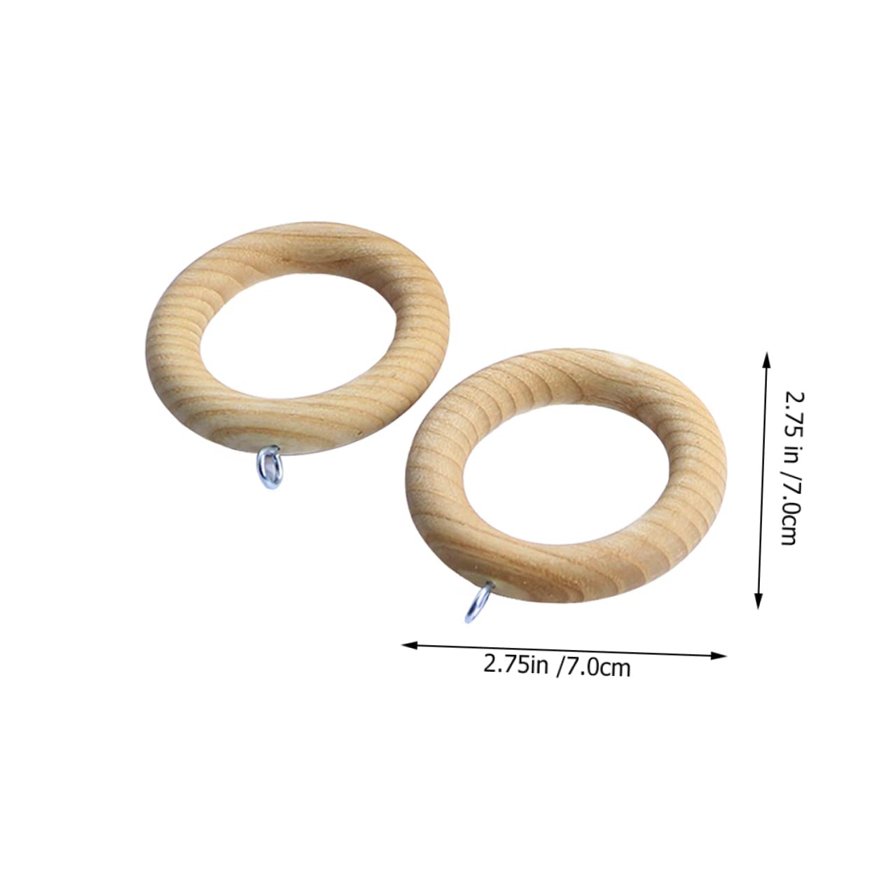 Ciieeo 2pcs Wooden Curtain Rings Hook Fittings for Roman Lifting Strong Hanging Accessories for Window Curtain Rods Beech Design