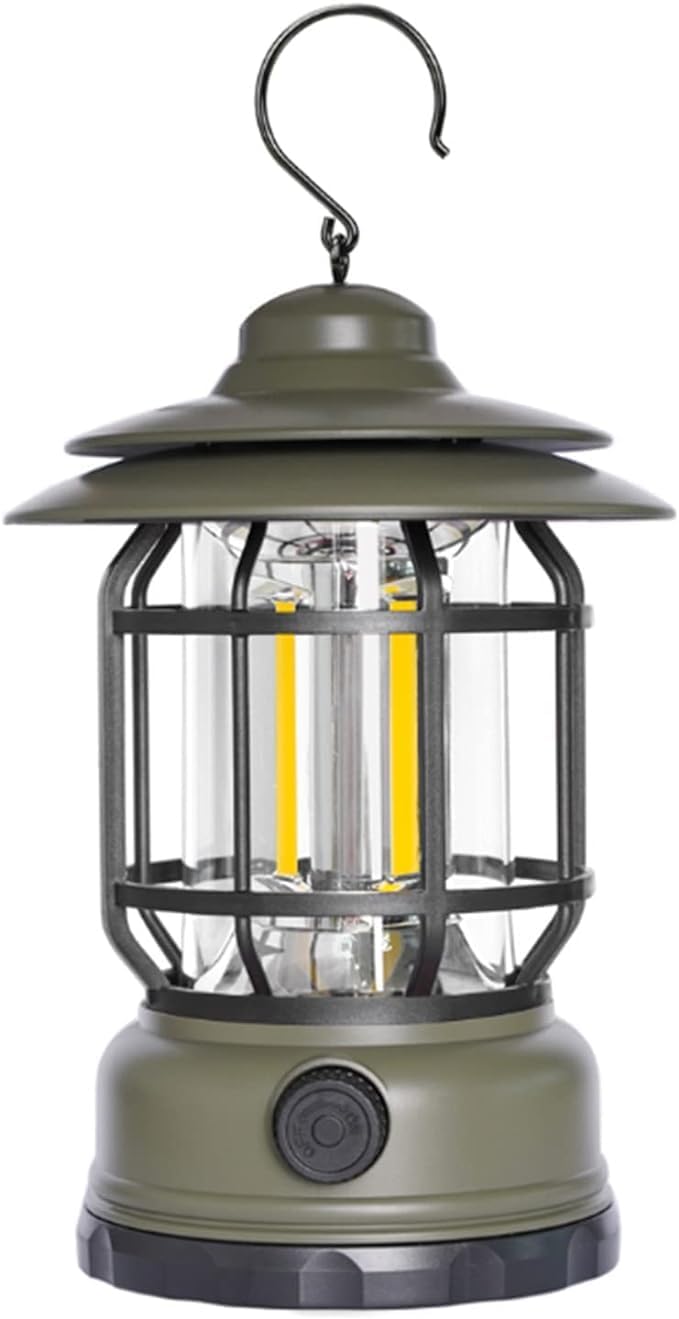[𝟏𝟓 𝐘𝐄𝐀𝐑𝐒 𝐖𝐀𝐑𝐑𝐀𝐍𝐓𝐘] Rechargeable Retro Camping Lantern | 1200mAh Battery-Powered LED Camp Light with Hanging Hook | Portable Waterproof Lantern for Indoor/Outdoor Use, Hiking-image-37