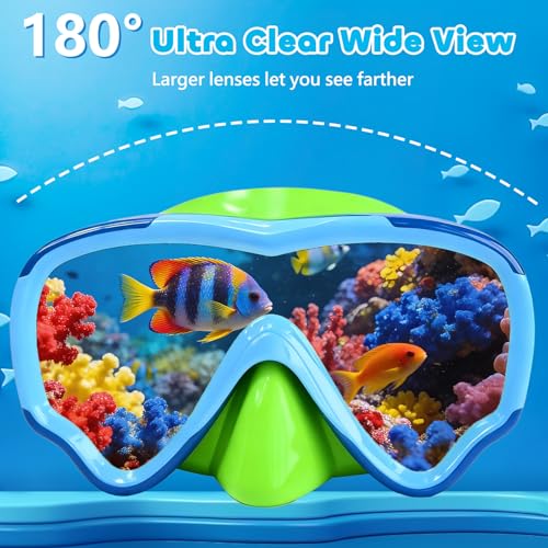 Image of MOMUSE Kids Swim Goggles 3-14 with Soft Fabric Strap, 3D No-Leak Nose Cover | No Hair Pulling, Mirrored Shatterproof Lens, Anti-Fog & UV Protection, Diving Mask Swimming Goggles Toddler /Youth Boys Girls