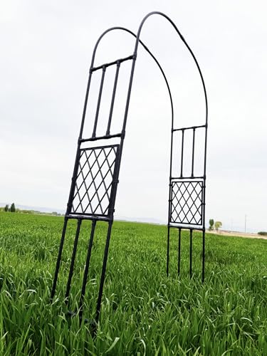 Duży metalowy łuk ogrodowy, 250 cm wysokości, ocynkowana stal, altanka, krata, do roślin pnących, na zewnątrz, pergola ślubna, dekoracja, łuk pokryty PE na ceremonie