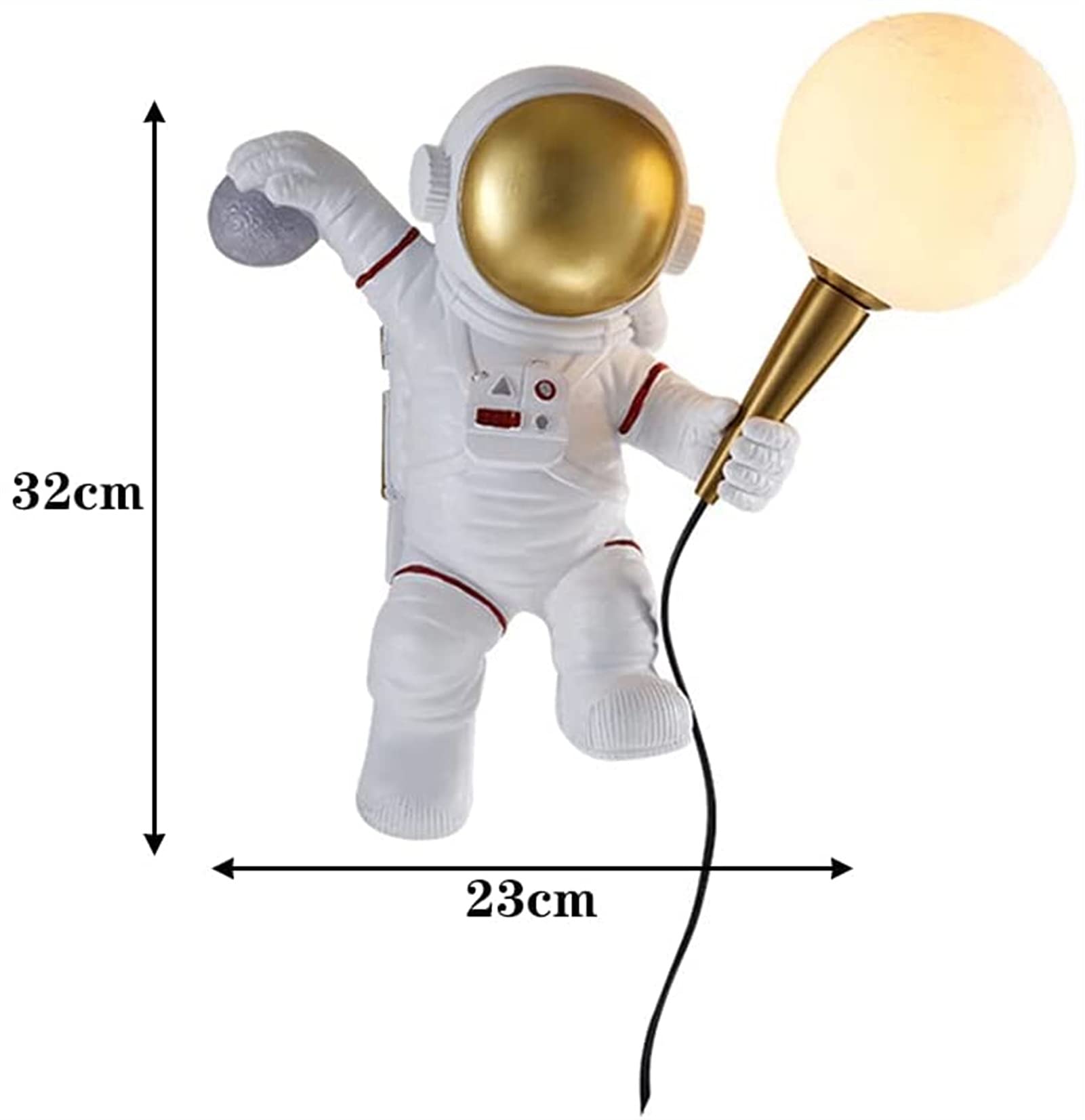 Astronaut Wandleuchte mit Steckdose Schlafzimmer Nachttisch Wandleuchte Wohnzimmer Mond Wandleuchte Flur Beleuchtung Dekoration