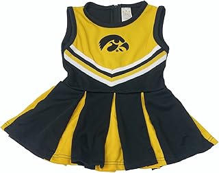 Little King NCAA Infant/Toddler Girls One Piece Team Cheer Jumper Dress-Iowa-2T