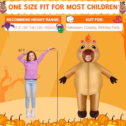 Disfraz inflable completo de capibara para niños miniatura 2