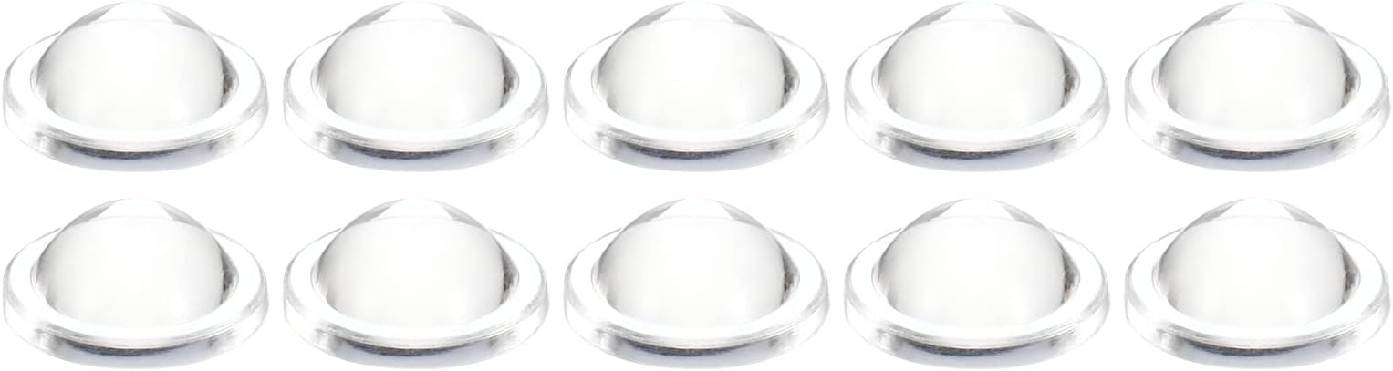 PATIKIL Diameter 10.3mm Height 4.2mm Flat Convex Lens, 10 Pcs Acrylic LED Optical Convex Condenser Lens for LED Flashlight Bike Head Lamp, Transparent