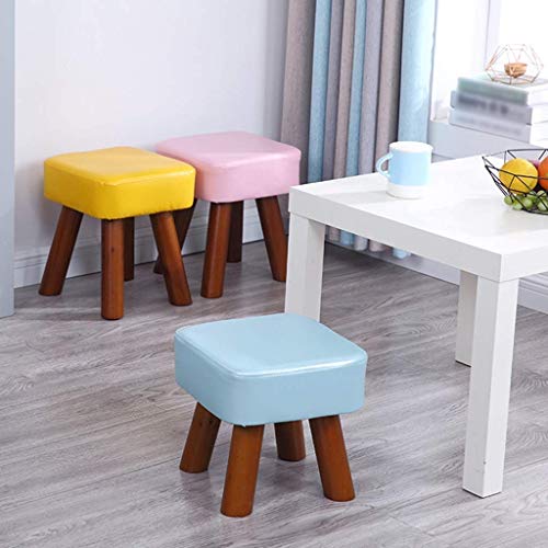 Tabouret en bois massif NMDCDH rose petit banc à chaussures polyvalent - 8