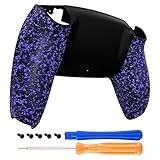 eXtremeRate Textured Purple Non-Slip Custom Back Housing Bottom Shell Compatible with ps5 Controller, 3D Splashing Cover, Game Improvement Replacement Back Shell Cover Compatible with ps5 Controller