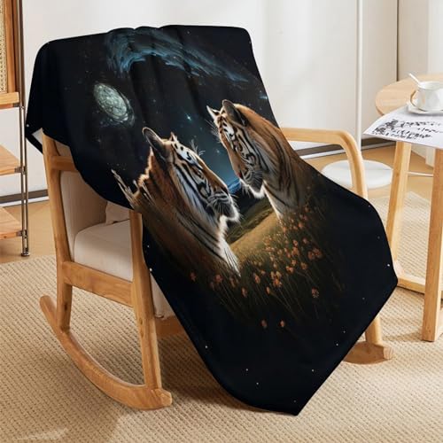 Couverture tigre chaude et lavable en machine pour grand lit - 5