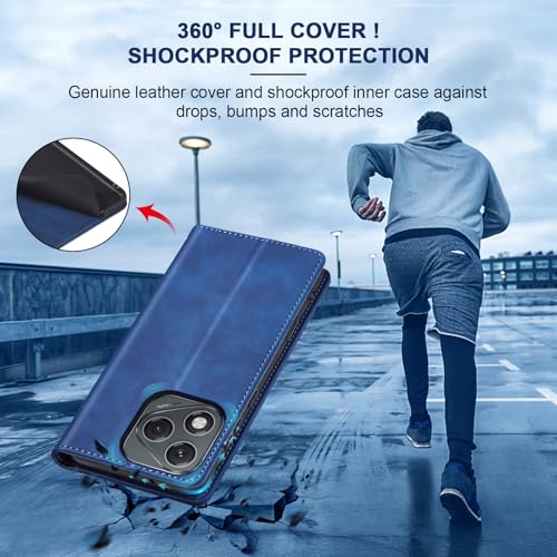 Image of Jasonyu Wallet Case for Honor 400 Lite, Flip PU Leather, Blue