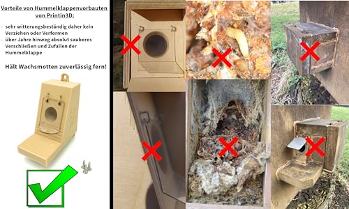 Kleiner Hummelklappenvorbau, Hummelklappe/Wachsmottensperre für Ihren Hummelkasten