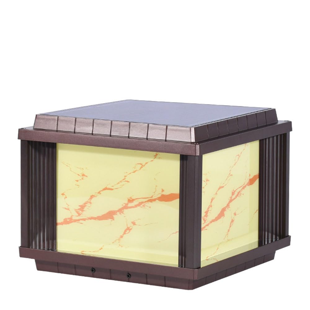 KNBVFHG Outdoor Waterproof Solar Column Headlight Home Gate Wall Pillar Head Lights Villa Courtyard Gatepost Post Head Lamp Garden Or Patio Post Head Light Fixtures Living Room Bedroom House Bedside