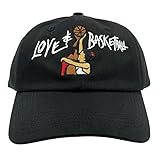 Custom Love and Basketball Hat Dad Hat Embroidered Unstructured Baseball Cap Adjustable (Black)