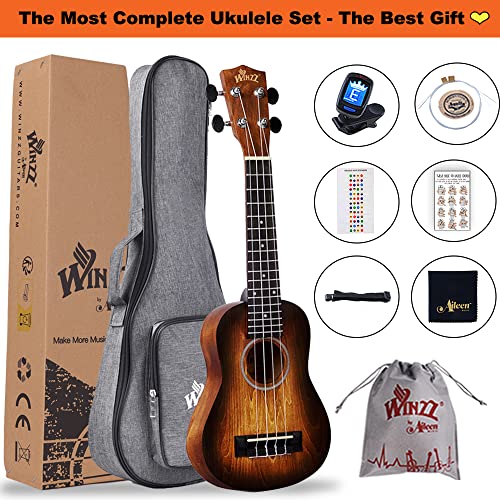 21-Inch Winzz Soprano Ukulele Beginner Kit with 8 Accessories - Image 5