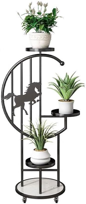 Multi Tiered Plant Stand Indoor Living Room Simple Pothos Display Rack Balcony Floor-Standing Decorative Flower Pot Rack Corner Outdoor Plant Stand(B)