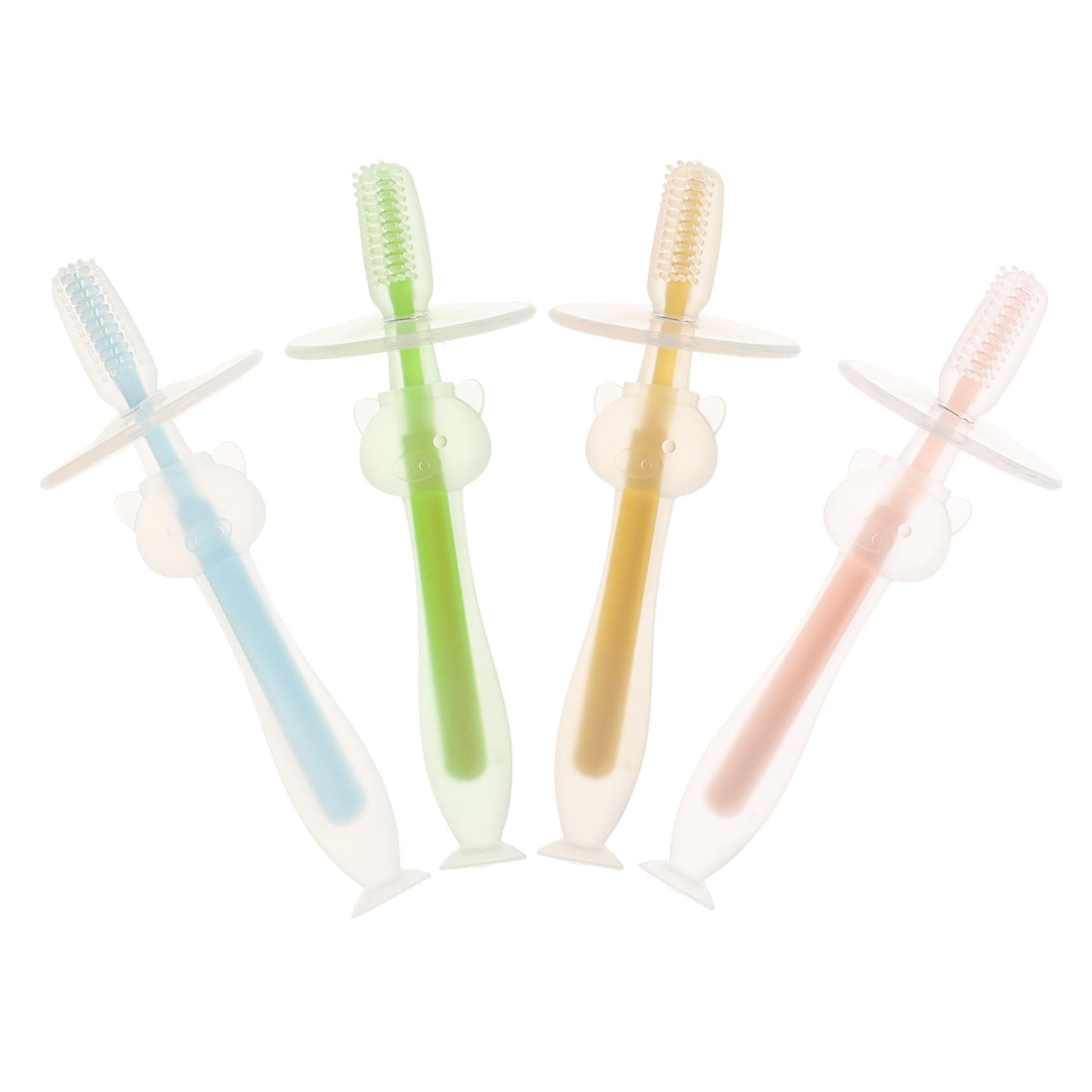 VICASKY 4 set di spazzolini da denti per neonati, primo spazzolino da denti modellato, spazzolino da denti per bambini, spazzolino da denti in silicone, gel di silice, 4 pezzi * 4