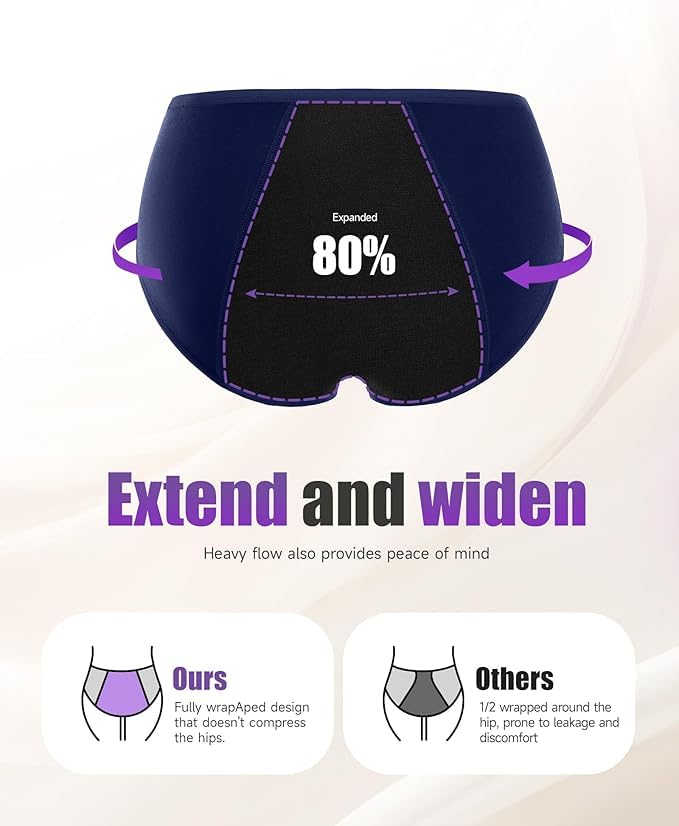 Image of DIVING DEEP Women's Period Panty | Pack of 2 Leakproof Menstrual Underwear | Heavy Flow Protection | Reusable & Washable Period Panties for Women & Teens