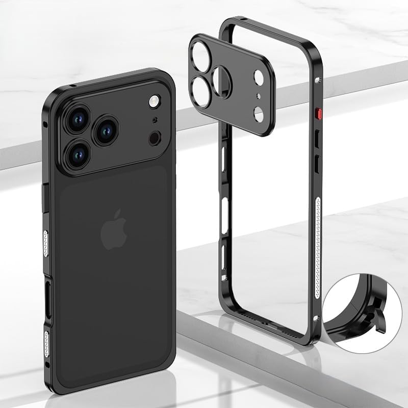 for Apple iPhone 16e Cases Ultra-Thin Metal Bumper Case Lightweight Aluminum Alloy Frame Heat Dissipation Design Seahorse Buckle & Precise Cutouts【Does not Include Lens case】 Silver