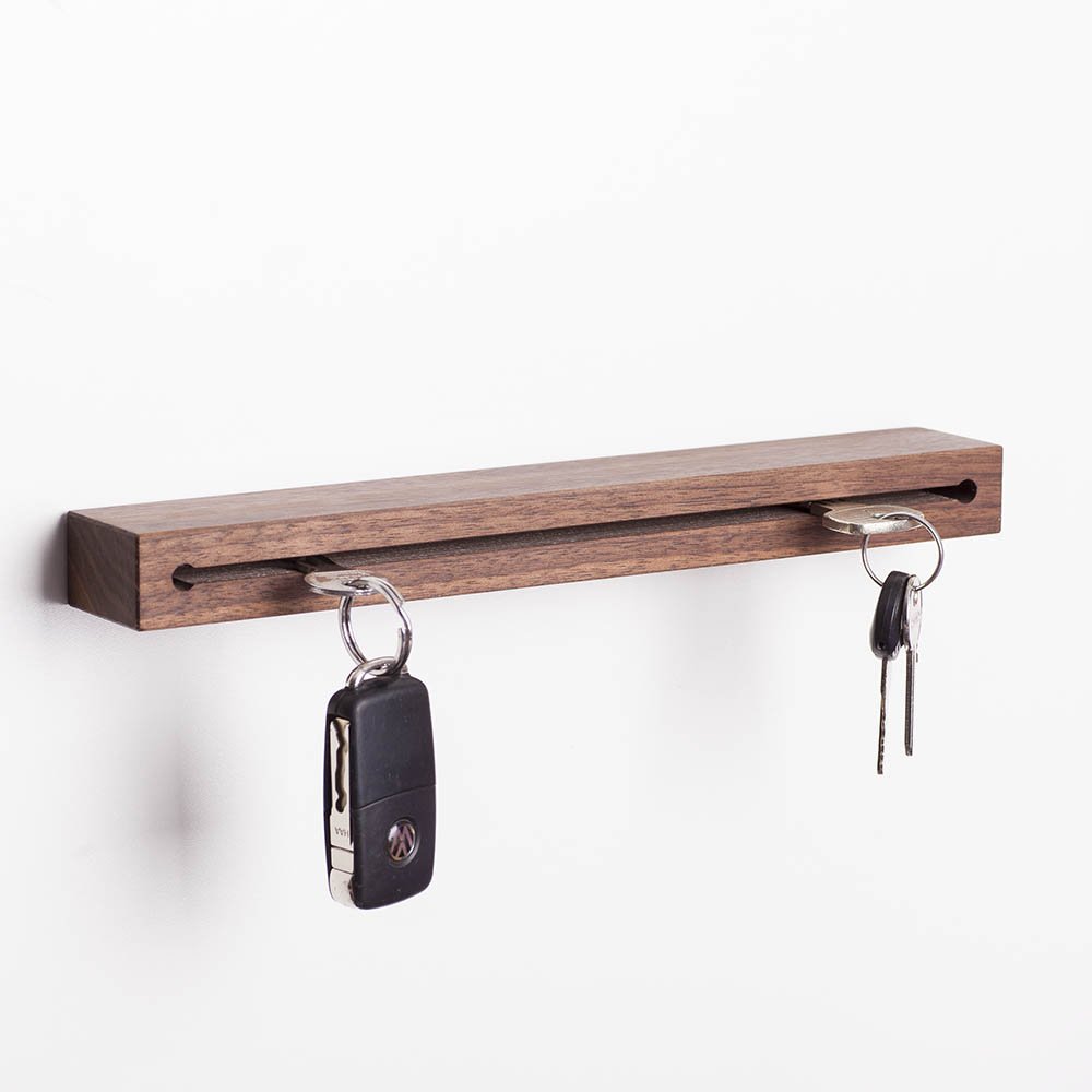 WOODS Sleutelrek met opbergruimte I Nut - Sleutelhang Modern I Wanddecoratie van hout, handgemaakt in Beieren I Sleutelplank Landhuis Design I Sleutelbord (Noteboom, 30 cm WOODS Sleutelrek met opbergruimte I Nut - Sleutelhang Modern I Wanddecoratie van hout, handgemaakt in Beieren I Sleutelplank Landhuis Design I Sleutelbord (Noteboom, 30 cm