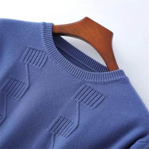 Men's Cotton Sweaters Knitted Semi High Neck Pullover Sweater Thick Casual Long Sleeved Men's Clothing2