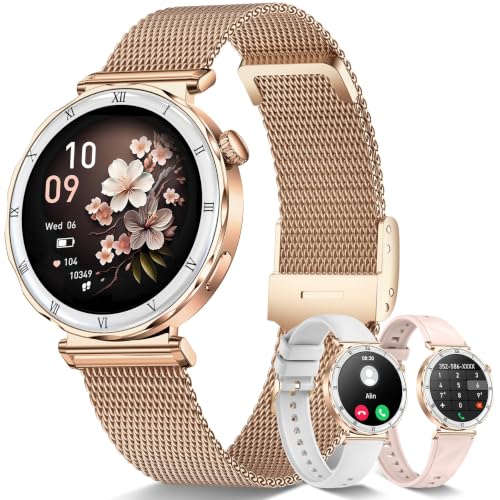 Image of Smart Watches for Women (Answer /Make Calls),1.19 inch AMOLED Slim Smartwatch with Heart Rate /Sleep Monitor,120+ Sport Modes Fitness Tracker with Bluetooth for iOS /Android Rose Gold