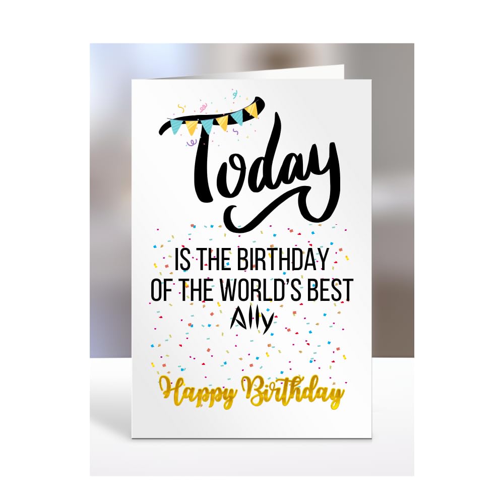 MIPOMALL The Worlds Best Ally, men, women, him, her, gifts or presents, happy birthday, funny, joke, silly, A5-214_10 โ image 1