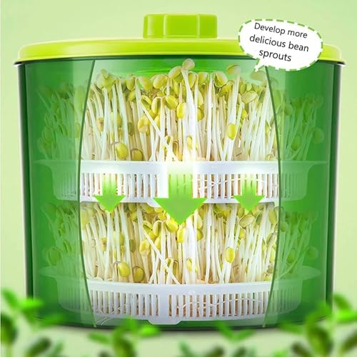 Máquina de brotes de frijol, equipo inteligente de cultivo de brotes de frijol, con indicador LED/placa de presión, riego de 360 grados