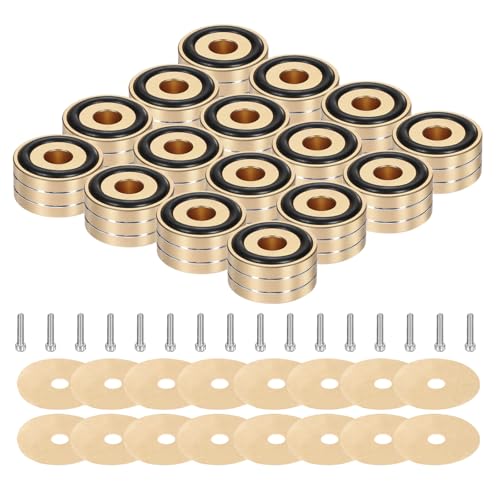 MECCANIXITY 16 Pcs Almohadillas de Aislamiento para Subwoofer, 40x20mm, Pies para Altavoces y Audio, con Tornillos M4, Color Dorado miniatura 1