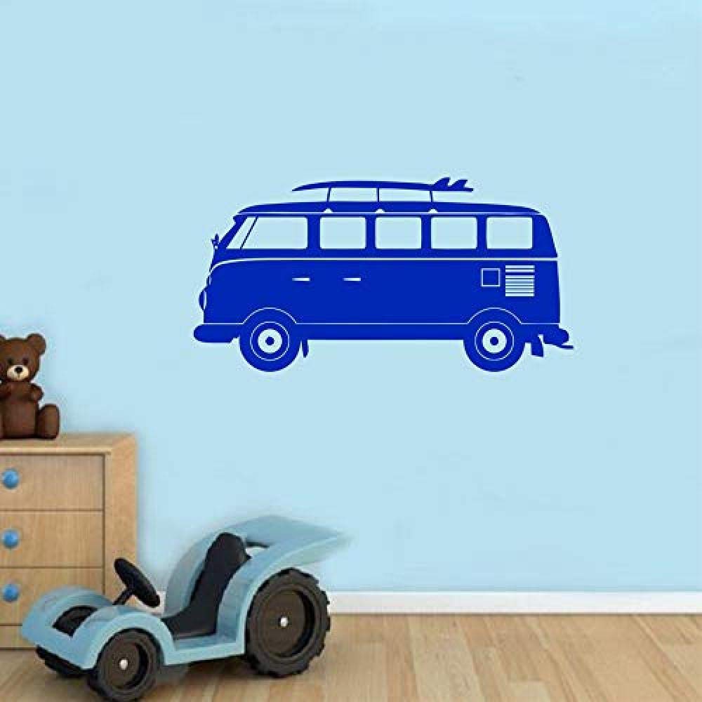 HHCUIJ Wall Sticker Cartoon Camper Van Wall Art Vinyl Decal Sticker Kids Room Retro Wall Decor 40X80Cm