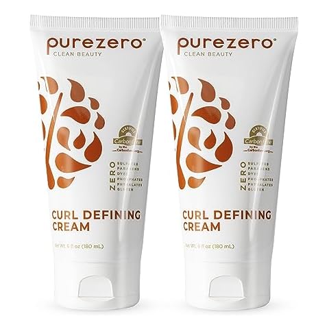 Purezero Curl Cream, Enhances Curl Definition, Moisturizes and Hydrates, Reduces Frizz, Reduces Breakage, Zero Sulfates, Parabens, Dyes,100% Vegan & Cruelty Free (6oz, 2 Pack) Cover