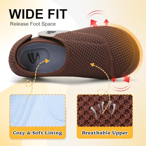 Spesoul Wide Diabetic Shoes for Men Adjustable Mens Slip On Orthopedic Walking Shoes Recovery Sandals for Swollen Edema Feet3