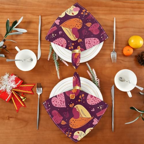 Juego de 6 Servilletas de Tela Corazón Valentín 20 x 20 pulg miniatura 4