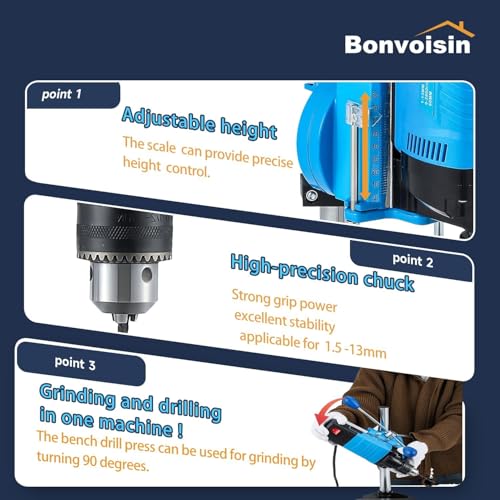 Perceuse à Colonne 1200W Bonvoisin pour Réussir vos Perçages Droits - 5